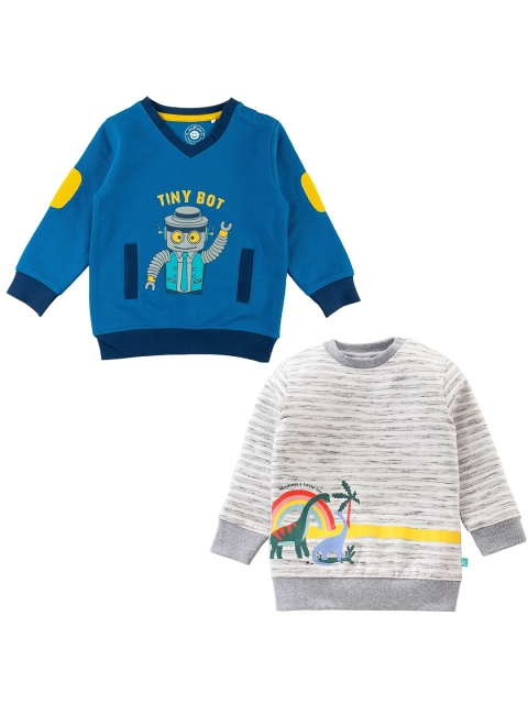 

JusCubs Boys Blue Printed Cotton Sweatshirt
