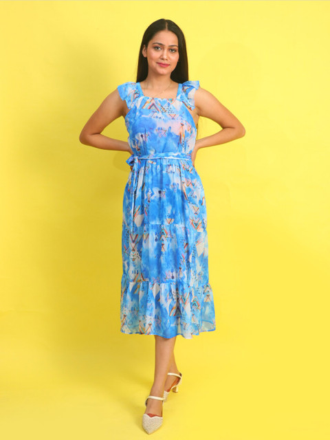 

Rajoria Instyle Women Blue Georgette Midi Dress