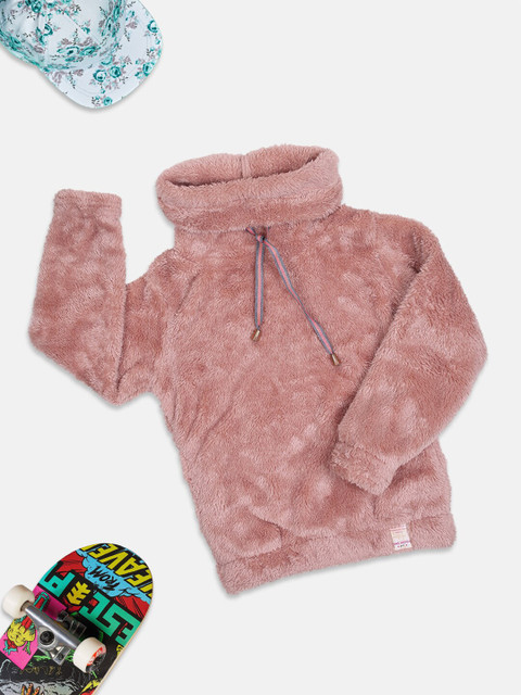 

Nins Moda Girls Beige Solid Sweatshirt