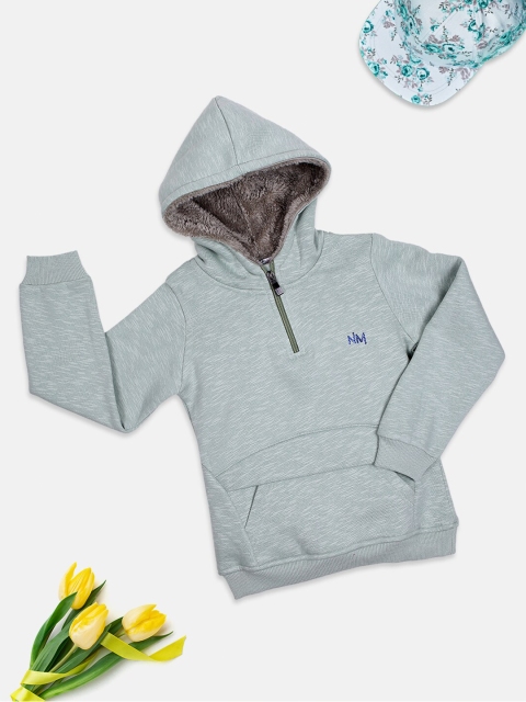 

Nins Moda Girls Green Hooded Sweatshirts