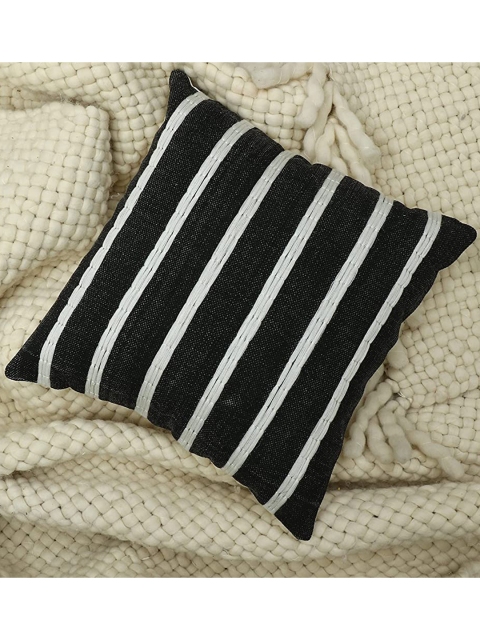 

HERE&NOW Black & White Striped Square Cushion Cover
