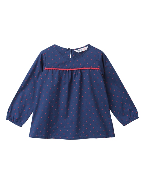 

Beebay Girls Blue & Red Polka Dot Print Top