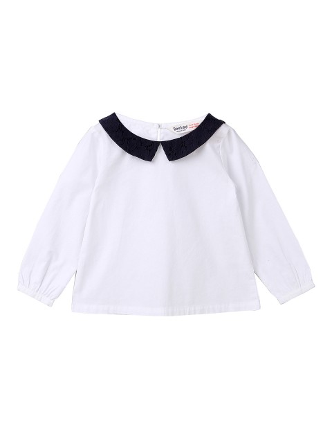 

Beebay Girls White Solid Pure Cotton Top