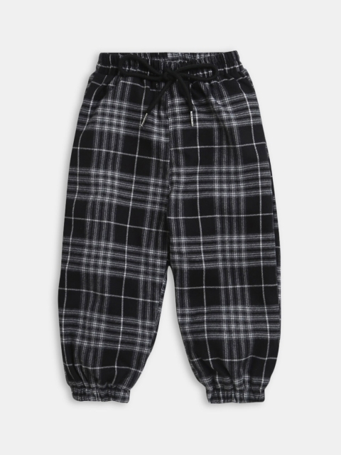 

Hopscotch Girls Black Checked Track Pants