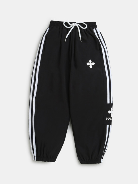 

Hopscotch Girls Black Striped Joggers