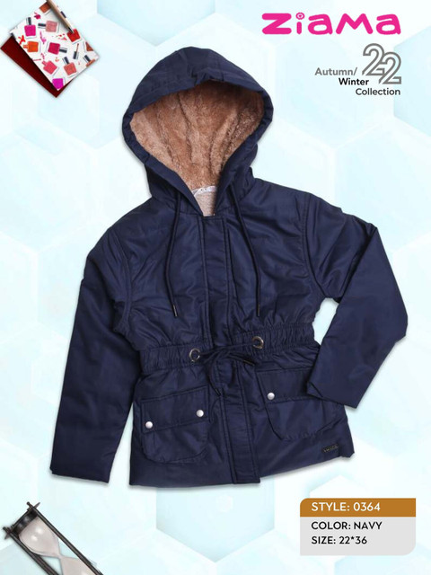 

Ziama Girls Navy Blue Lightweight Bomber Jacket