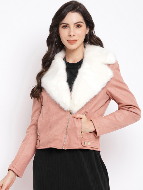 

Latin Quarters Women Pink Leather Biker Jacket