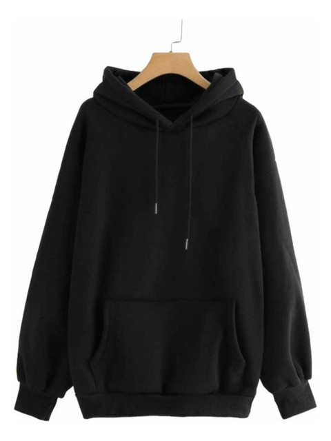 

JUNEBERRY Women Black Hooded Sweatshirt
