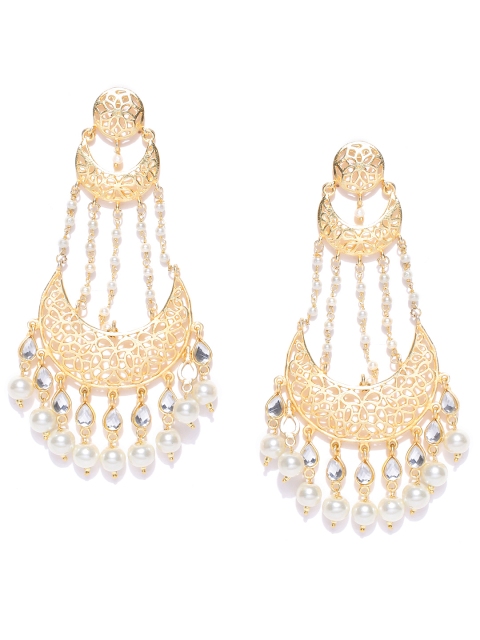 

Blueberry Off-White Gold-Plated Beaded Handcrafted Chandbalis
