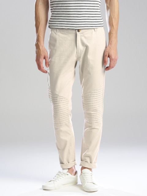 

Hubberholme Men Light Beige Slim Fit Solid Casual Trousers