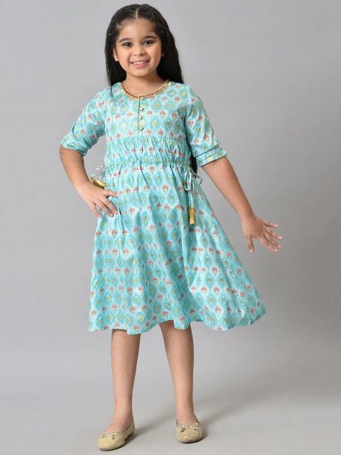 

AURELIA Girls Blue Floral Chiffon Dress