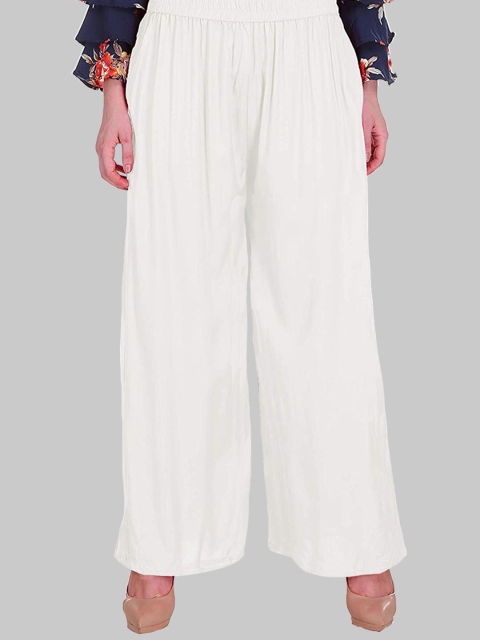 

SAUNDARYA Women Off White Palazzos