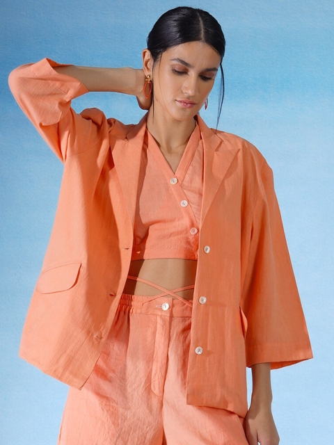 

blue hour Women Peach Shirt Style Top