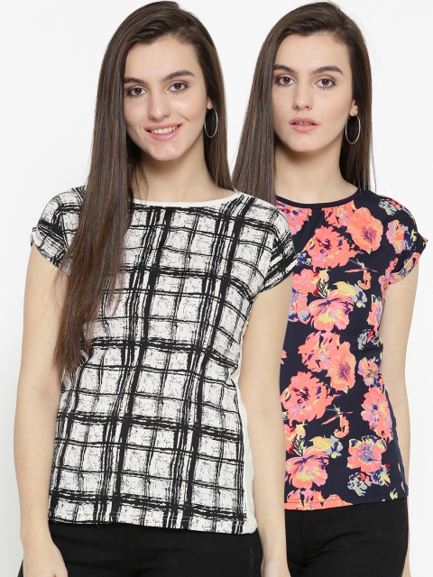 

U&F Women Pack of 2 Printed Tops, Multi