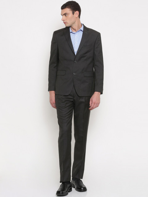 

Theme Charcoal Grey Single-Breasted Regular Fit Formal Suit