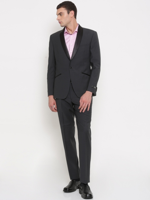 

Theme Charcoal Grey Regular Fitted Single-Breasted Party Suit