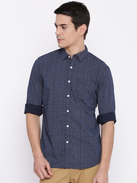 

Fame Forever by Lifestyle Men Navy Blue Slim Fit Printed Casual Shirt