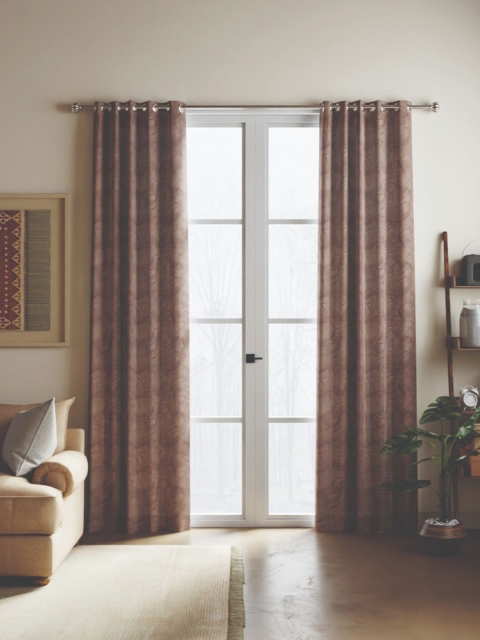 

BIANCA Brown Set of 2 Room Darkening Door Curtains