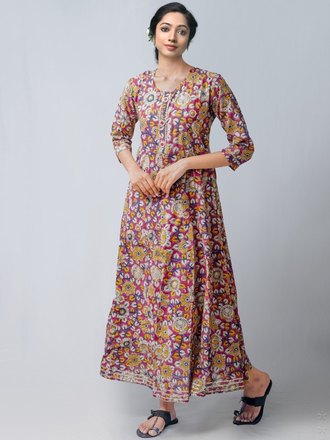 

Unnati Silks Women Pink Floral Printed Floral Anarkali Kurta
