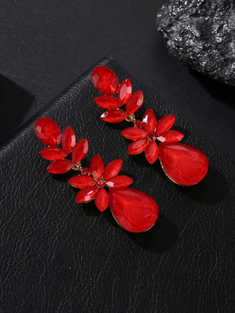 

Designs By Jewels Galaxy Red Teardrop Shaped Drop Earrings
