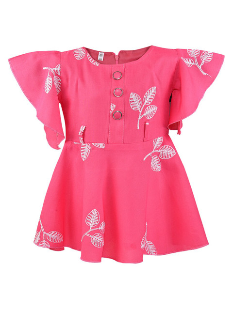 

Wish Karo Girls Pink Floral Printed Dress