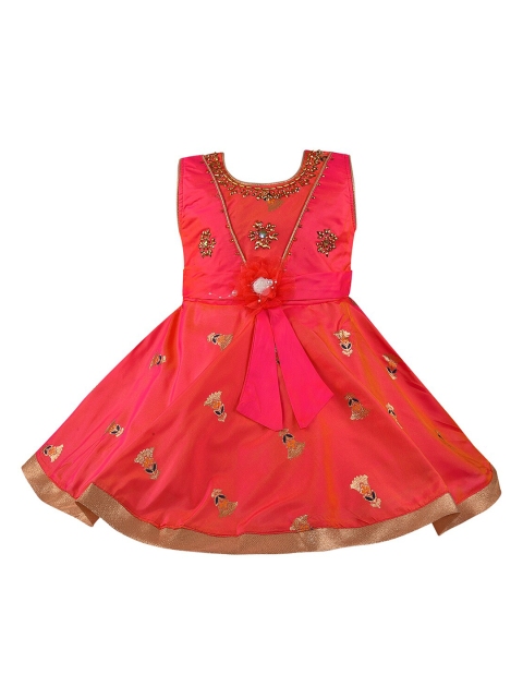 

Wish Karo Women Red Embellished Satin Dress
