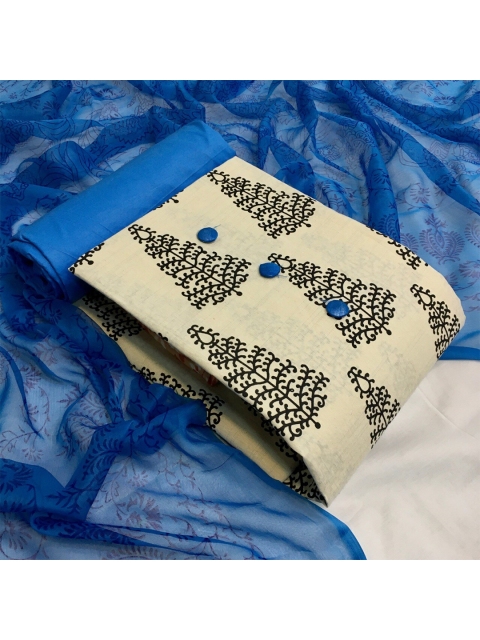 

MORLY Blue & Black Printed Unstitched Dress Material