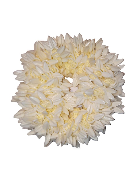 

CHRONEX Set Of 2 White Mogra Rubber Band Plastic Flower