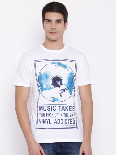 

Fame Forever by Lifestyle Men White Printed Round Neck T-shirt