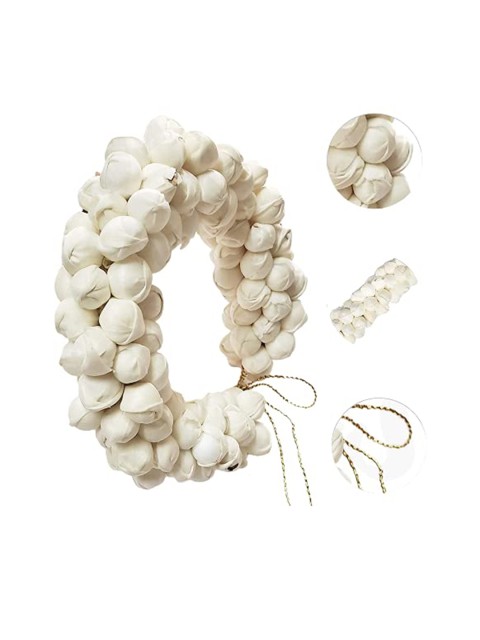 

CHANDERKASH Set of 3 White & Brown Messy Hair Bun Extension Juda With Gajra
