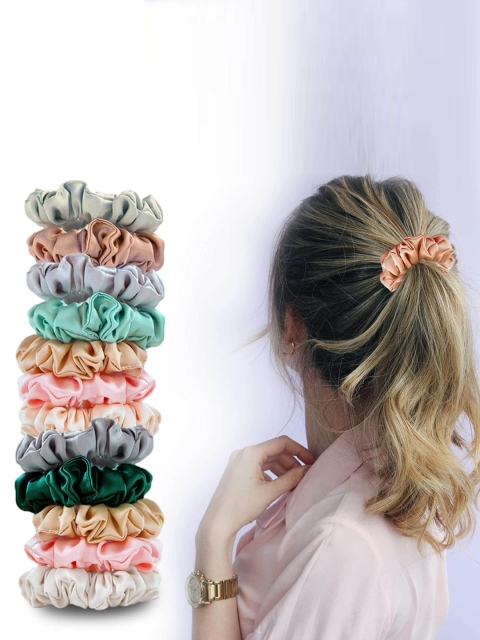 

CHANDERKASH Set Of 12 Scrunchies, Grey