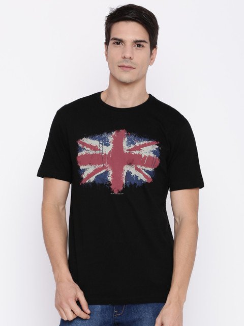 

Forca by Lifestyle Men Black Printed Round Neck T-shirt