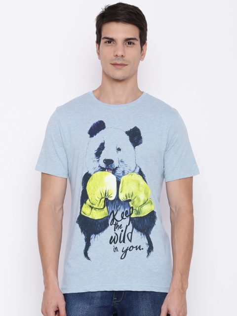 

Fame Forever by Lifestyle Men Blue Printed Round Neck T-shirt
