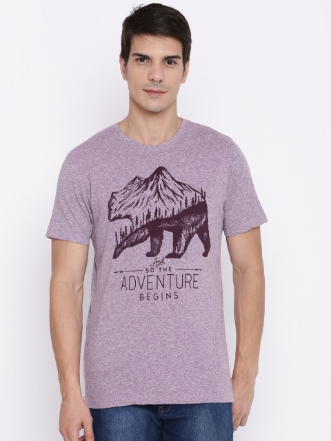 

Fame Forever by Lifestyle Men Purple Printed Round Neck T-shirt
