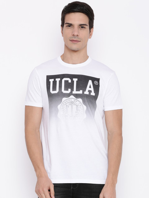 

UCLA Men White Printed Round Neck T-shirt