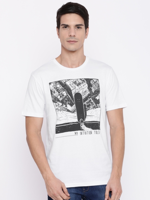 

Forca by Lifestyle Men White Printed Round Neck T-shirt