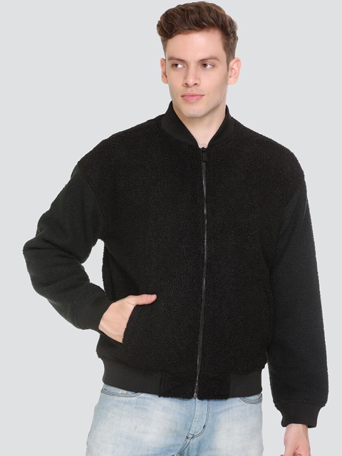 

HONNETE Men Black Lightweight Bomber Jacket