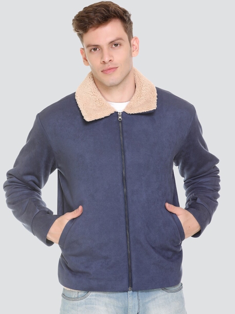 

HONNETE Men Navy Blue Lightweight Outdoor Tailored Jacket