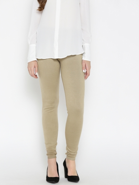 

Madame Beige Solid Winter Leggings