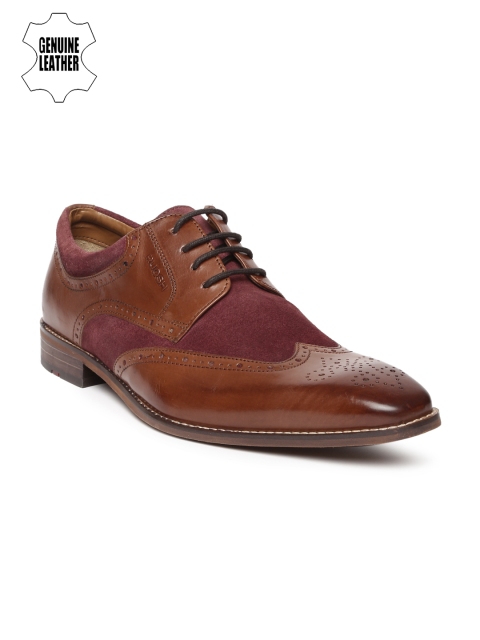 

Ruosh Wedding Men Brown & Burgundy Genuine Leather Brogues