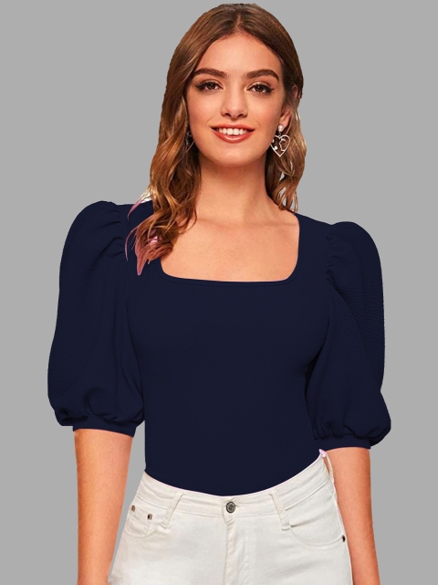 

Dream Beauty Fashion Women Navy Blue Solid Top