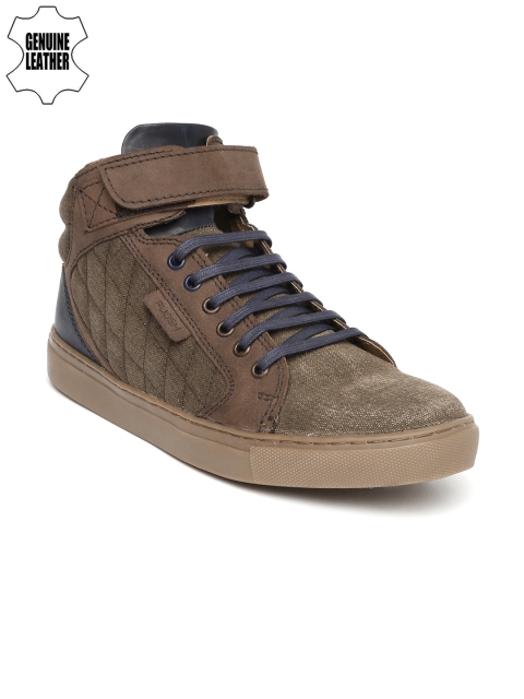 

Ruosh Men Brown Solid Synthetic Publico4B Mid-Top Sneakers