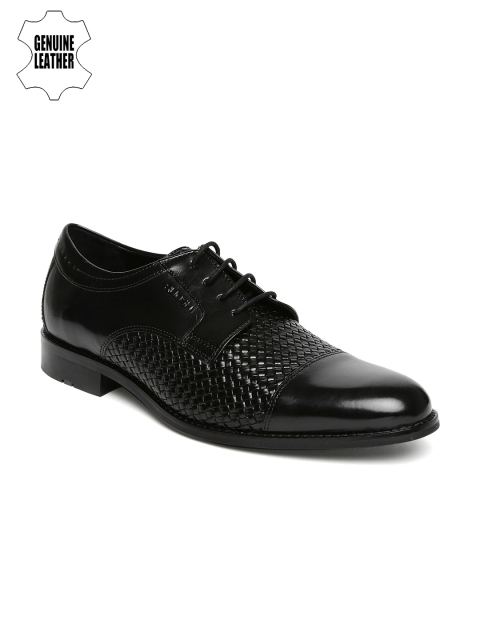 

Ruosh Work Men Black Rare Leather Textured Derbys