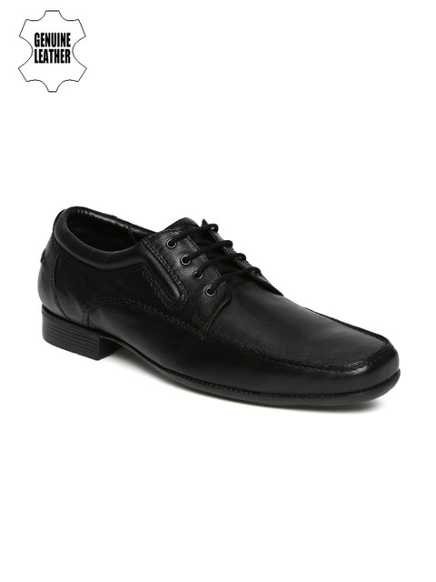 

Ruosh Work Men Black Genuine Leather Semiformal Derbys