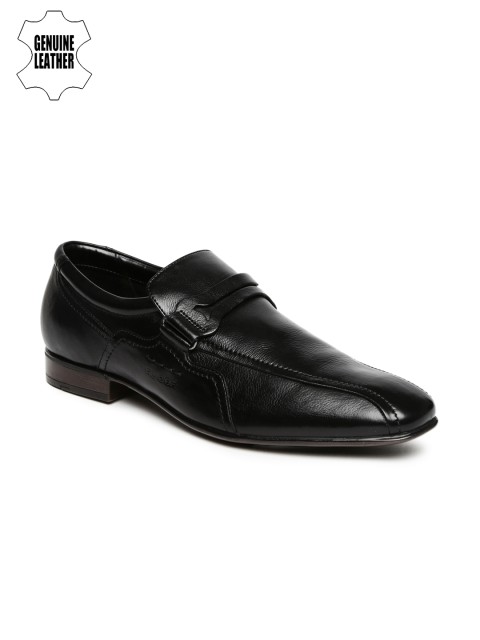 

Ruosh Work Men Black Genuine Leather Semiformal Loafers