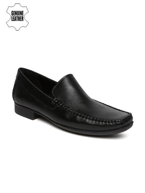 

Ruosh Work Men Black Genuine Leather Semiformal Slip-Ons