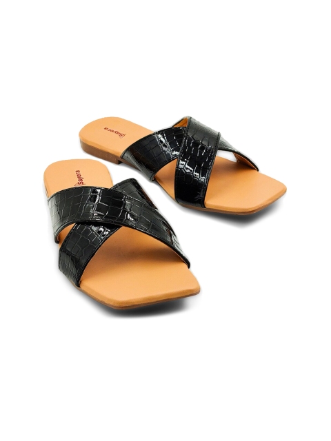

Sayera Women Black Open Toe Flats