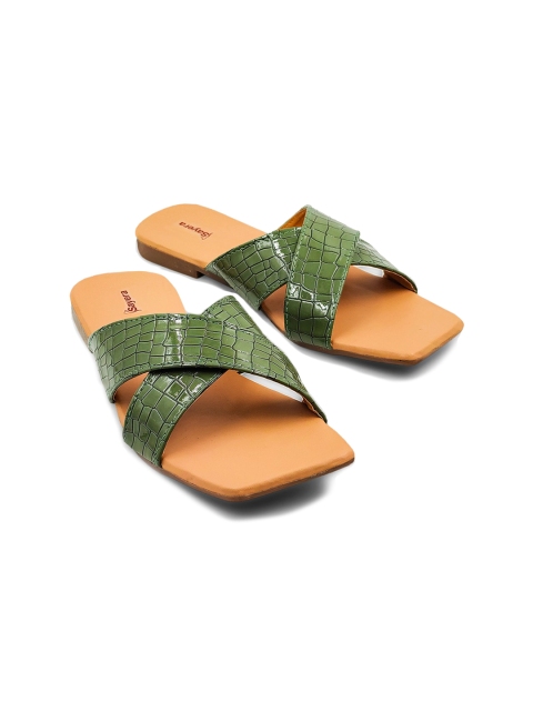 

Sayera Women Green Open Toe Flats with Bows