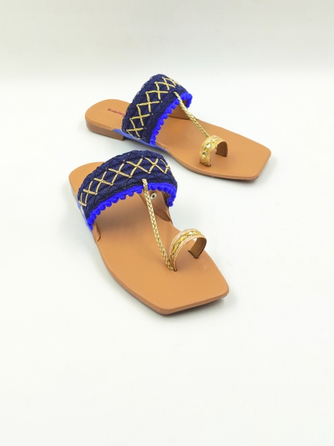 

Sayera Women Blue Embellished Ethnic One Toe Flats