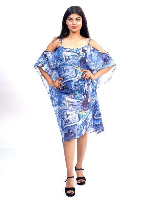 

Rajoria Instyle Blue & Gold-Toned Georgette Kaftan Dress